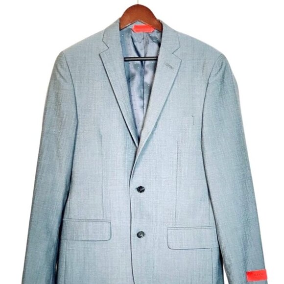 Alfani Slim Fit Blue Gray Wool Blend Mens Suit Jacket 36R Tailored  Macys Excl - Picture 1 of 9